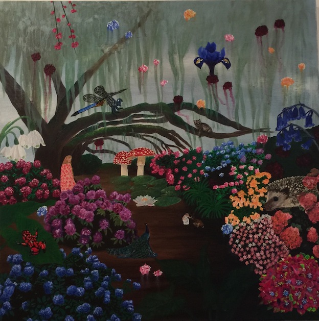 Sarah McRobie  |Magic Mussrooms  | oil on canvas | 76 x 76 cm | McAtamney Gallery and Design Store |Geraldine NZ